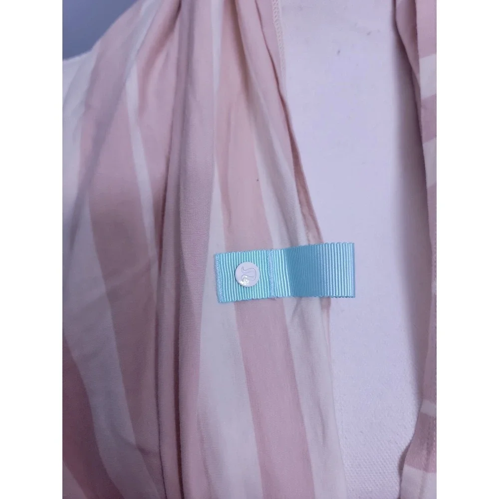 Lululemon Pink Stripe Snap Scarf Wrap Infinity Loop